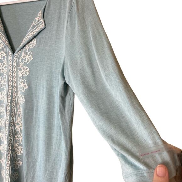 J. Jill 3/4" Sleeve Tunic Top with Embroidery Size M - Picture 4 of 7